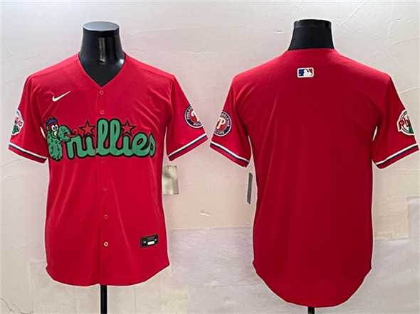 Mens Philadelphia Phillies Blank Red Phanatic Limited Stitched Jersey